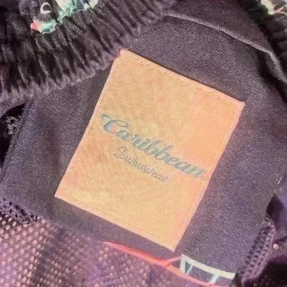 Caribbean Swimwear Swim Trunks Mens Size XXL 2XL Blue Classic Car Allover Print - Picture 4 of 6